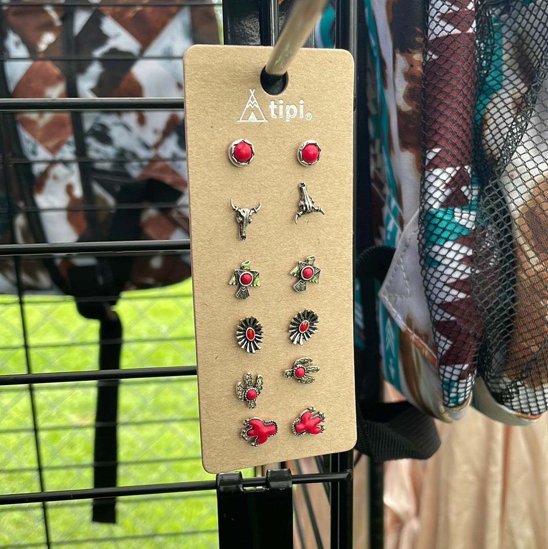 6 Pack Earrings